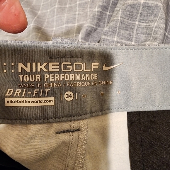 Nike Dri-Fit Fairway Grey WIndow Pane Plaid Golf Shorts Lightweight Outdoor 34 - Picture 5 of 12